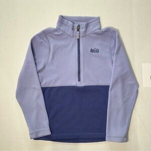 REI Girls Fleece Quarter Zip Pullover Purple Youth Large